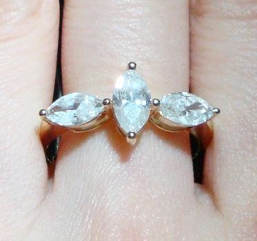 GENUINE 1.23CT NATURAL DIAMOND RING IN SOLID 14K GOLD